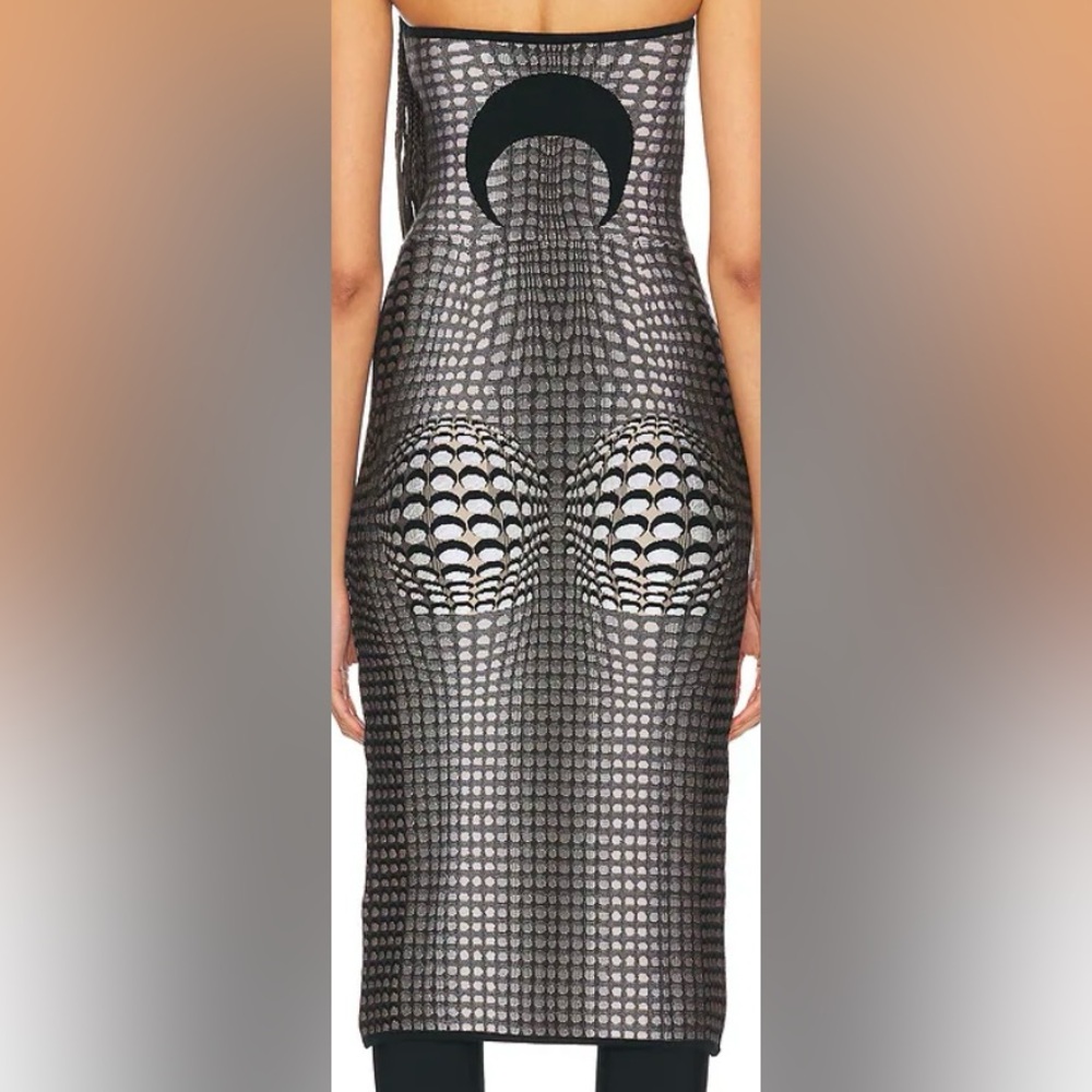 Marine Serre Jacquard Strapless Dress - Picture 2 of 8